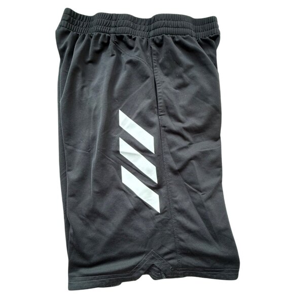Adidas Youth XL 18/20 Black Athletic Shorts With White Stripes - Picture 4 of 16